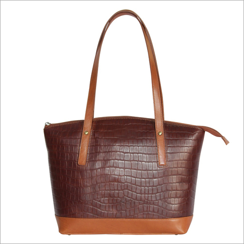 Ladies  Brown Leather Casual  Handbag