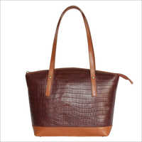 Ladies  Brown Leather Casual  Handbag