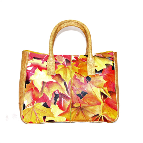 Ladies Leaf Printed Stylish leather Handbag