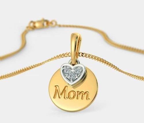 435-1058 - 14k Yellow Gold & Mother of Pearl 'MOM' Pen...