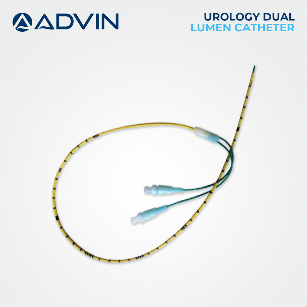Urology Dual Lumen Catheter - 14Fr Design | Advanced Smooth Surface, Tapered Tip for Ureteral Dilation, Independent Guide Wire & Injection Lumens, Multi-Function Use for Contrast Infusion & Drainage