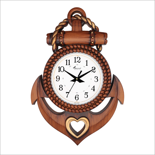 Brown Anchor Wall Clock