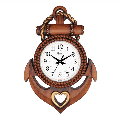 Brown Anchor Wall Clock