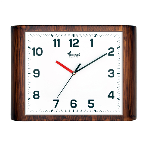 Brown Square Shape Wall Clock