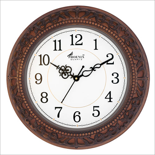 Brown Customized Plastic Wall Clock