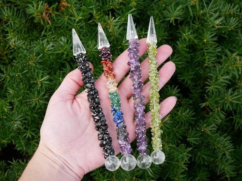 Crystal Healing Wands - Tourmaline Peridot Amethyst Wands