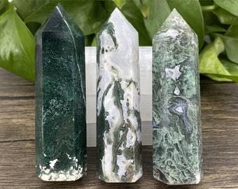 Moss agate tower obelisk