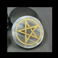 Round selenite engraved plates