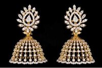 Gold And Real Diamond Jhumka  Earring