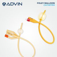 Foley Balloon Catheter - Natural Rubber With Silicone Coating, 14fr Size | Dual Lumen Design, Easy Inflate/deflate Valve, Sterile Peelable Pack