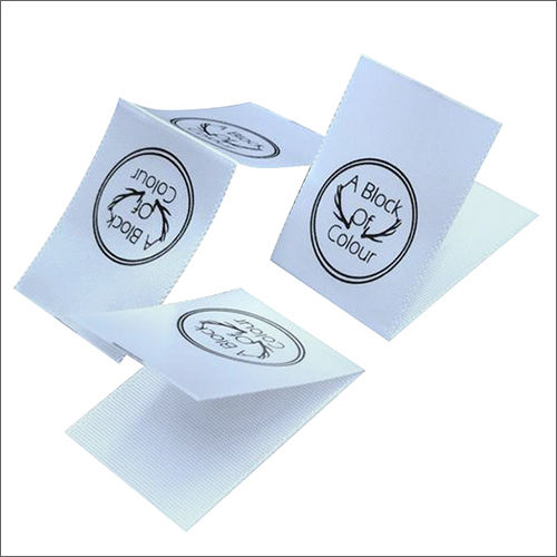 White Garment Satin Printed Labels