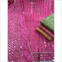 Ladies Cotton Embroidered Dress Material - Cotton, Embroidered Texture, Washable | Available In Multiple Colors For Suit Making