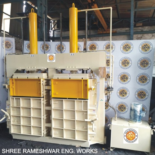 Paper Waste Baler Machine - Color: Blue & White