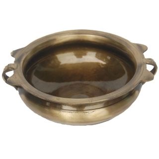 Yellow Antique Handicraft Hurli Of Brass By Aakrati