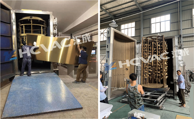 HCVAC Titanium Coated Gold Stainless Steel Sheet Tube PVD Plasma Coating Machine