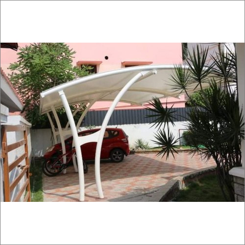 White Car Parking Shade Tensile Structure