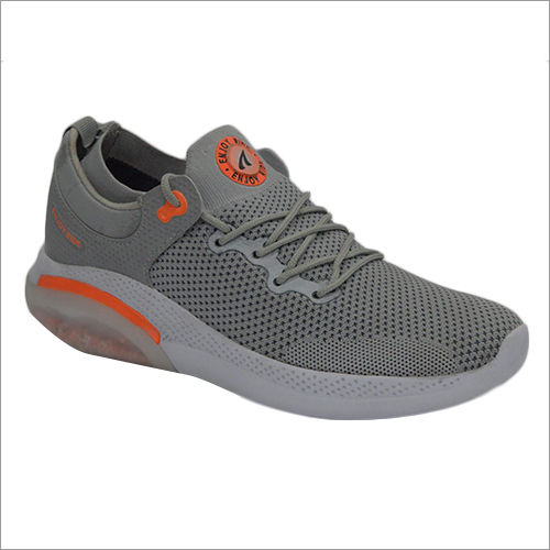 Mens Grey Mesh Running Shoes