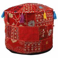 All Size Vintage Ottoman Footstool Pouf Cover Indian Patchwork Handmade Chair Stool Pouf Covers Cotton Pouffe Ottoman Footstool Pouf