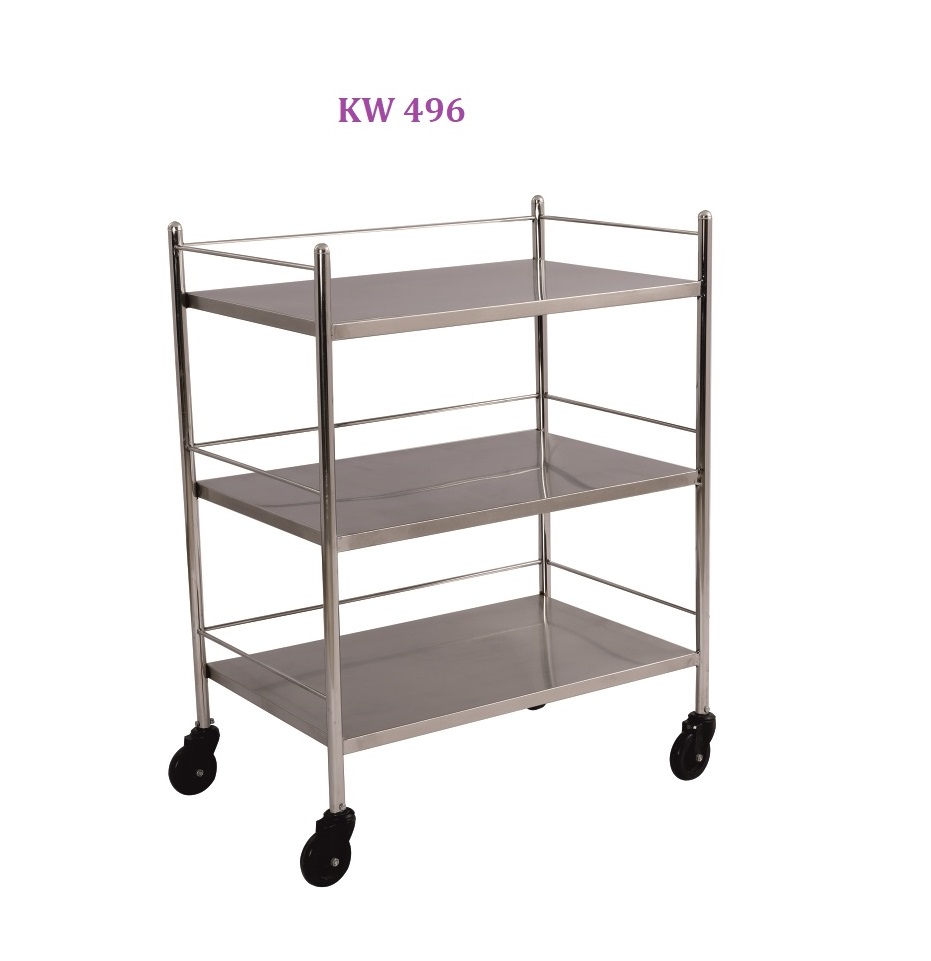 KW 496 (SS) - TROLLEY WITH 3 SHELVES (202 G)