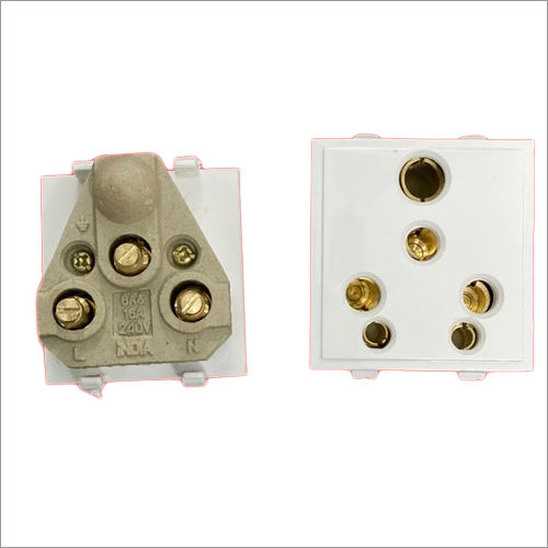 16A 6 Pin Porcelain Back Modular Electric Socket