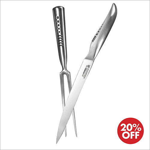 Carving Knife & Fork Set - Silver