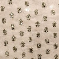 White Sequine Butta Fabric