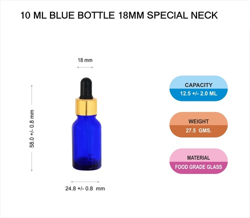 10 ml blue dropper bottle