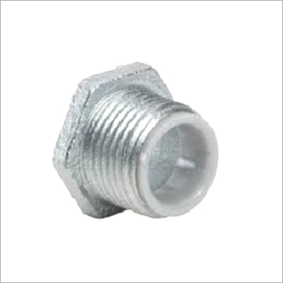 Conduit Nipple - Insulated Throat Die Cast Zinc, Rigid Nipple for Threaded Conduit Termination in Limited Space Enclosures, Silver Finish
