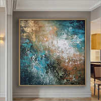 Designer Blue And Gold Painting