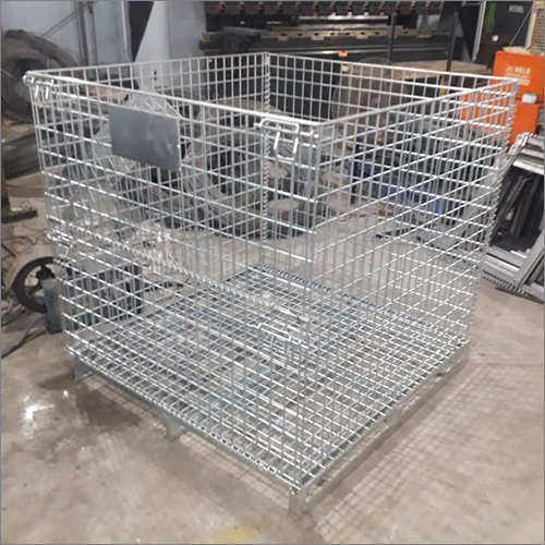 Wire Mesh Foldable Cage - Color: Silver