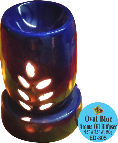 Ceramic Oval Blue Aroma Oil Diffuser