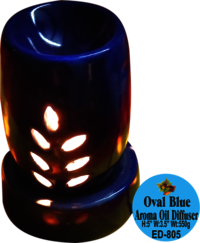 Ceramic Oval Blue Aroma Oil Diffuser (PACK OF 2)