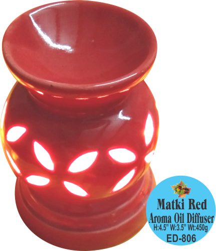 Ceramic Red Matki Electric Aroma Oil Diffuser (Pack of 2)