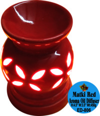 Ceramic Red Matki Electric Aroma Oil Diffuser (Pack of 2)