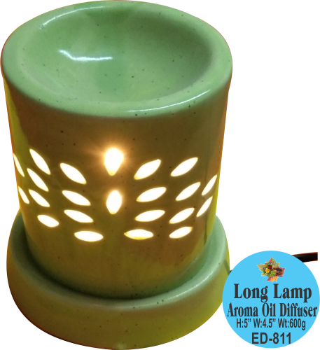 Green Ceramic Long Lamp Aroma Oil Diffuser (Pack Of 2)