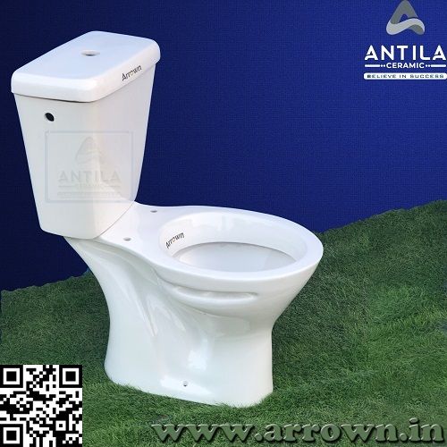 Premium White Ceramic Floor Mounted Irani Water Closet Set with Dual