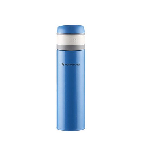 Wonderchef Uni-Bot Double Wall Stainless Steel Vaccum Insulated Hot and Cold Flask 500ml Blue