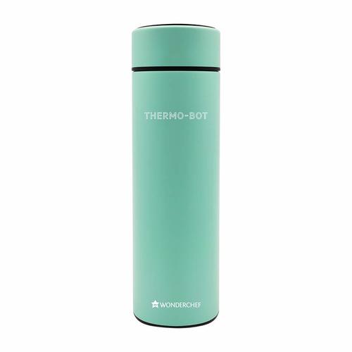 Wonderchef Thermo Bot 450ml Double Wall Stainless Steel Vacuum Insulated Hot And Cold Flask  Spill and Leak Proof