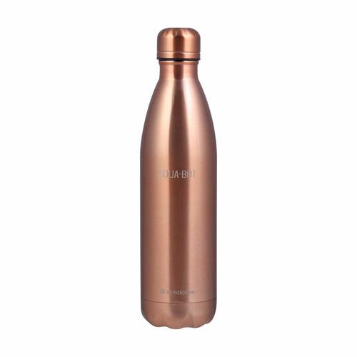 Wonderchef Aqua Bot 500ml Double Wall Stainless Steel Vacuum Insulated Hot and Cold Flask Spill and Leak Proof Brown