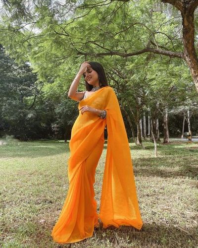 pure georgette saree By ETHNIC EXPORT