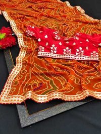 Printed chiffon saree