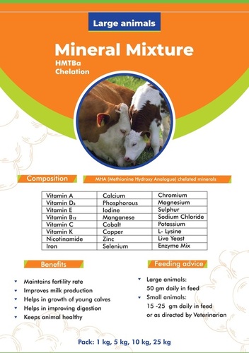 Chelated Mineral Mixture - Powder, 1kg, 5kg, 10kg, 25kg | Highly Palatable, Promotes Growth, Improves Digestion, Boosts Immunity, Supports Fertility