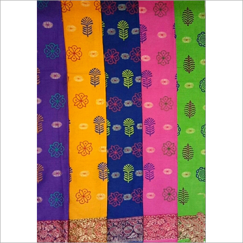 Cotton Block Print Bandhni Dress Material