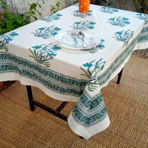 Hand Block Printed Cotton Table Cover