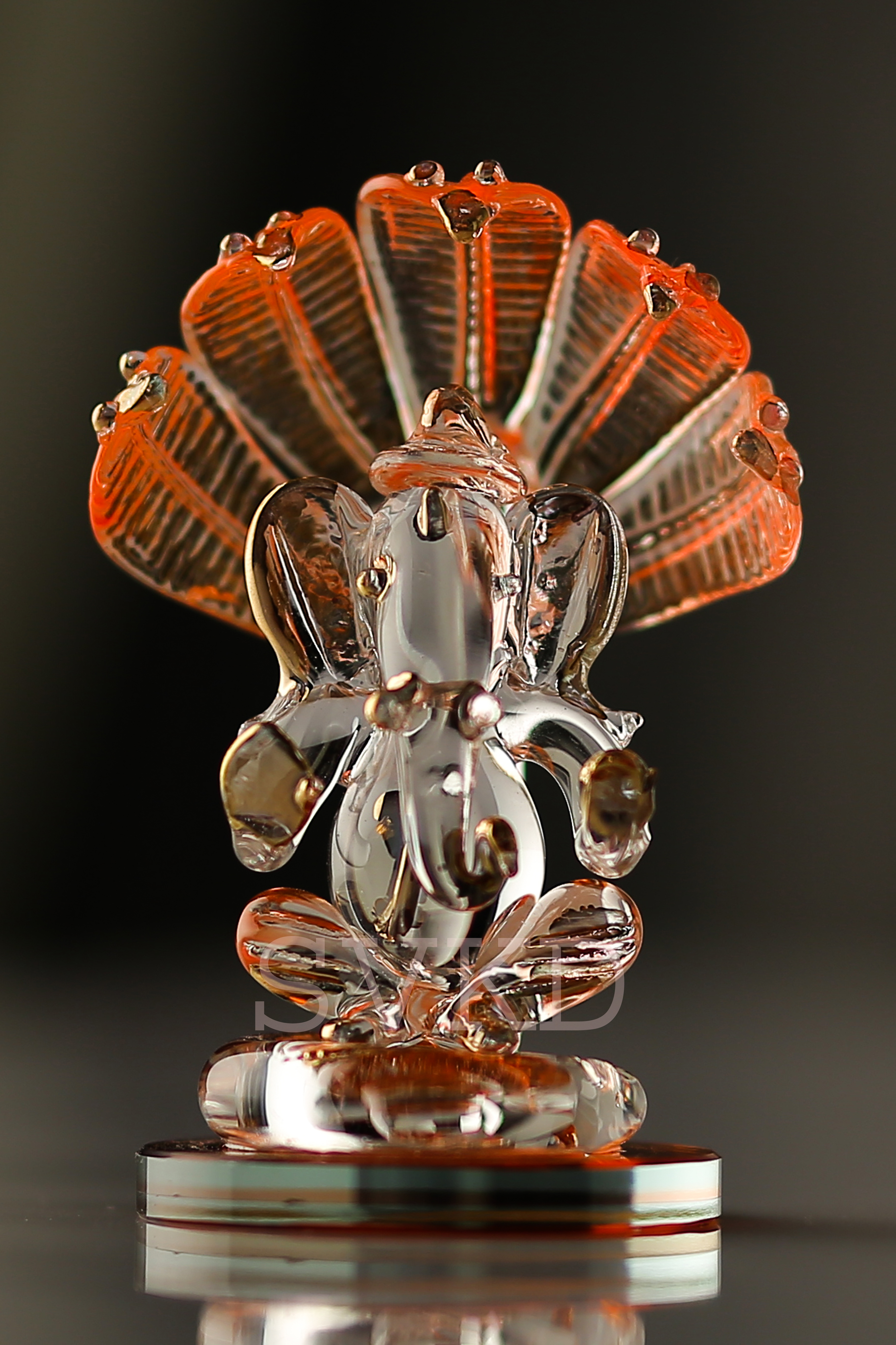 SVKD Glass Sarp Ganesha Orange
