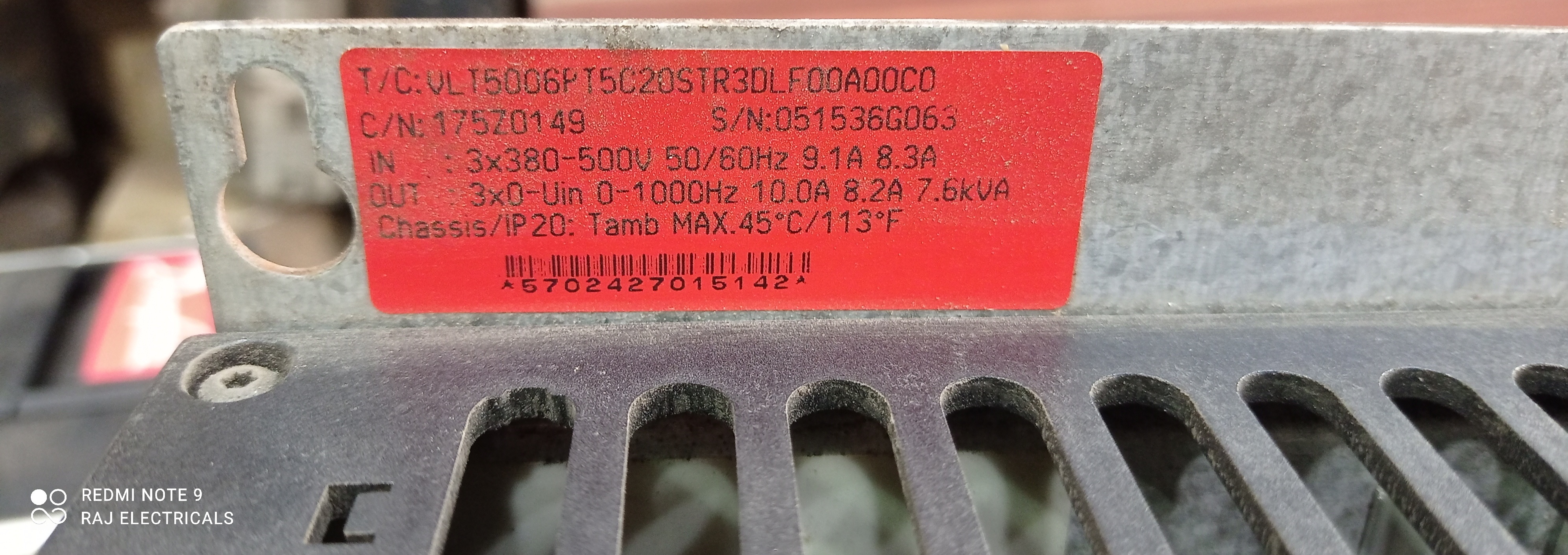 DANFOSS VLT 6000 7.6 KVA AC DRIVE