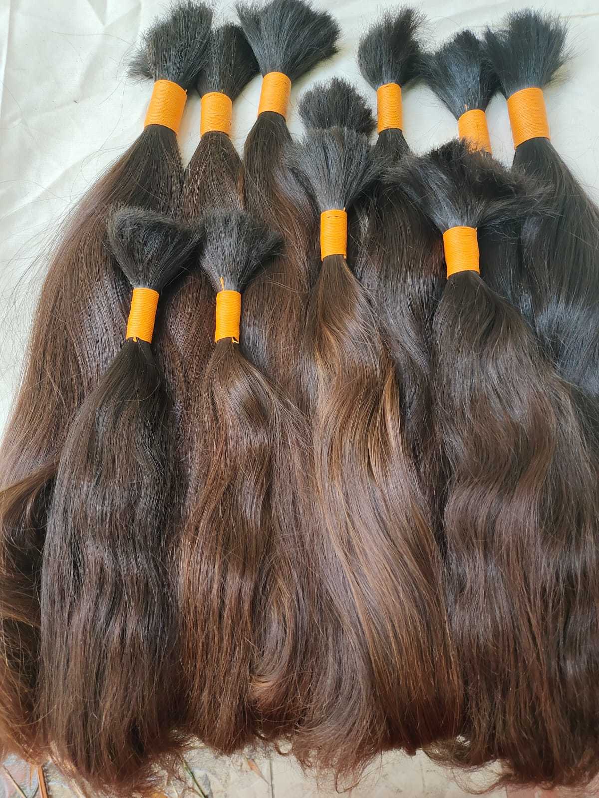 2022 HOT SELLING NATURAL BROWN INDIAN BULK HUMAN HAIR COLLECTIONS