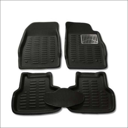 3D Car Mat - Rubber Material, 15 mm Thickness, Black Color Set of 5 for Creta