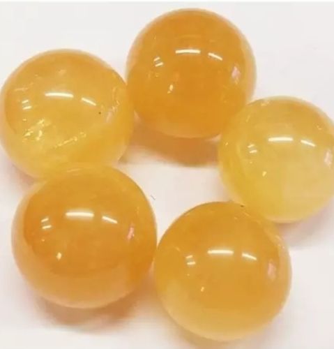 Natural Yellow Calcite Spheres (Ball)