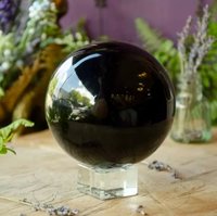 Black obsidian spheres (ball)
